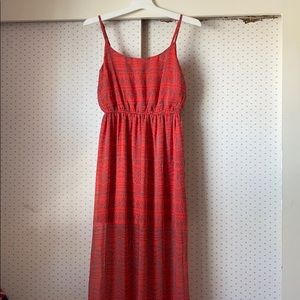 Long Forever 21 Coral Pink Maxi Dress